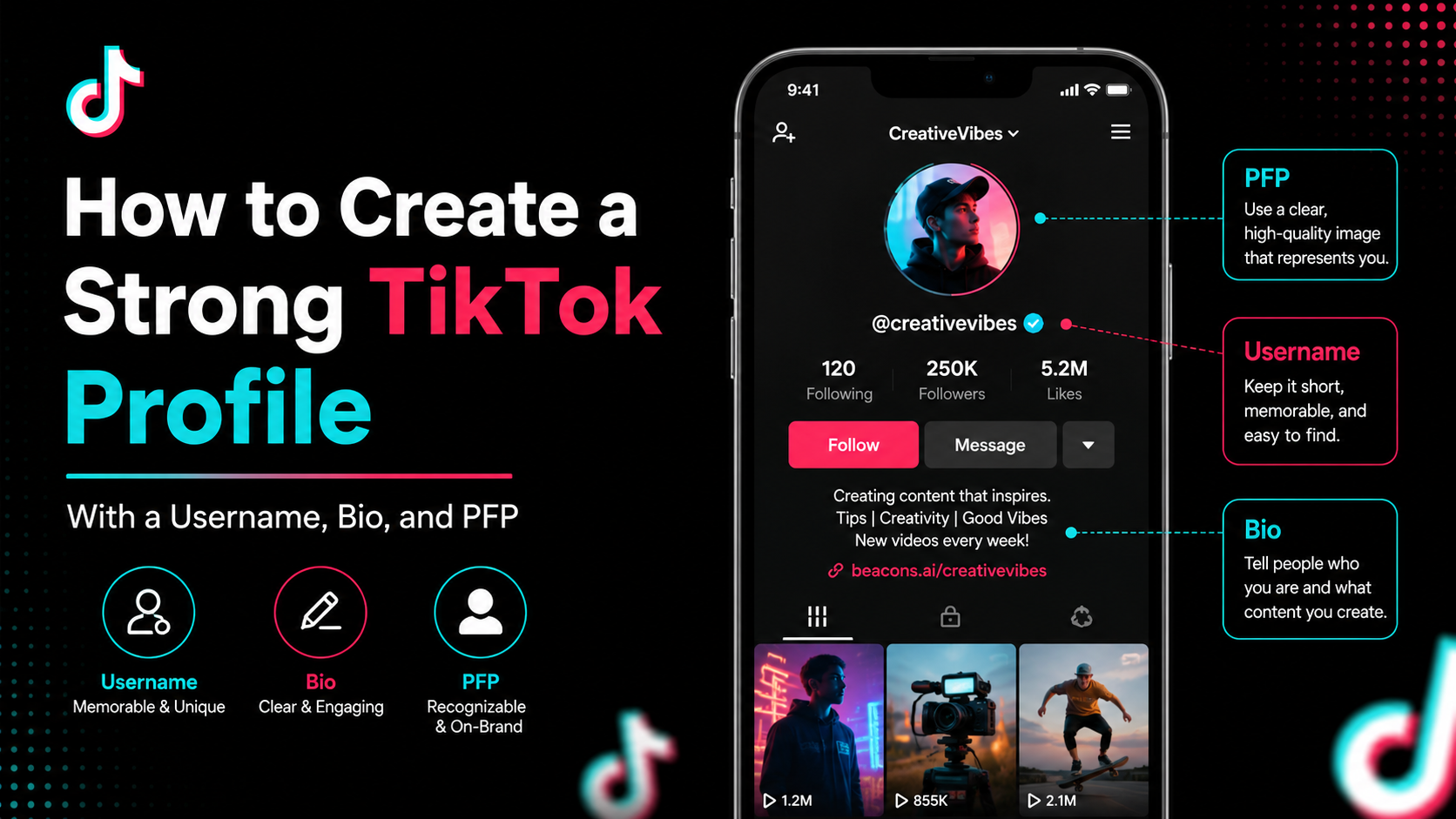 How to Create a Strong TikTok Profile With a Username, Bio, and PFP