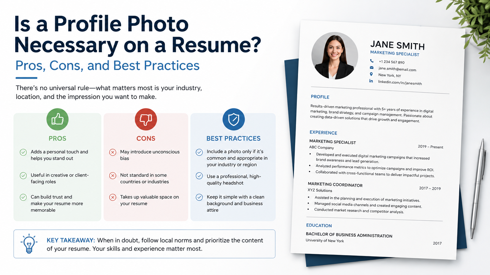 Is a Profile Photo Necessary on a Resume? Pros, Cons, and Best Practices