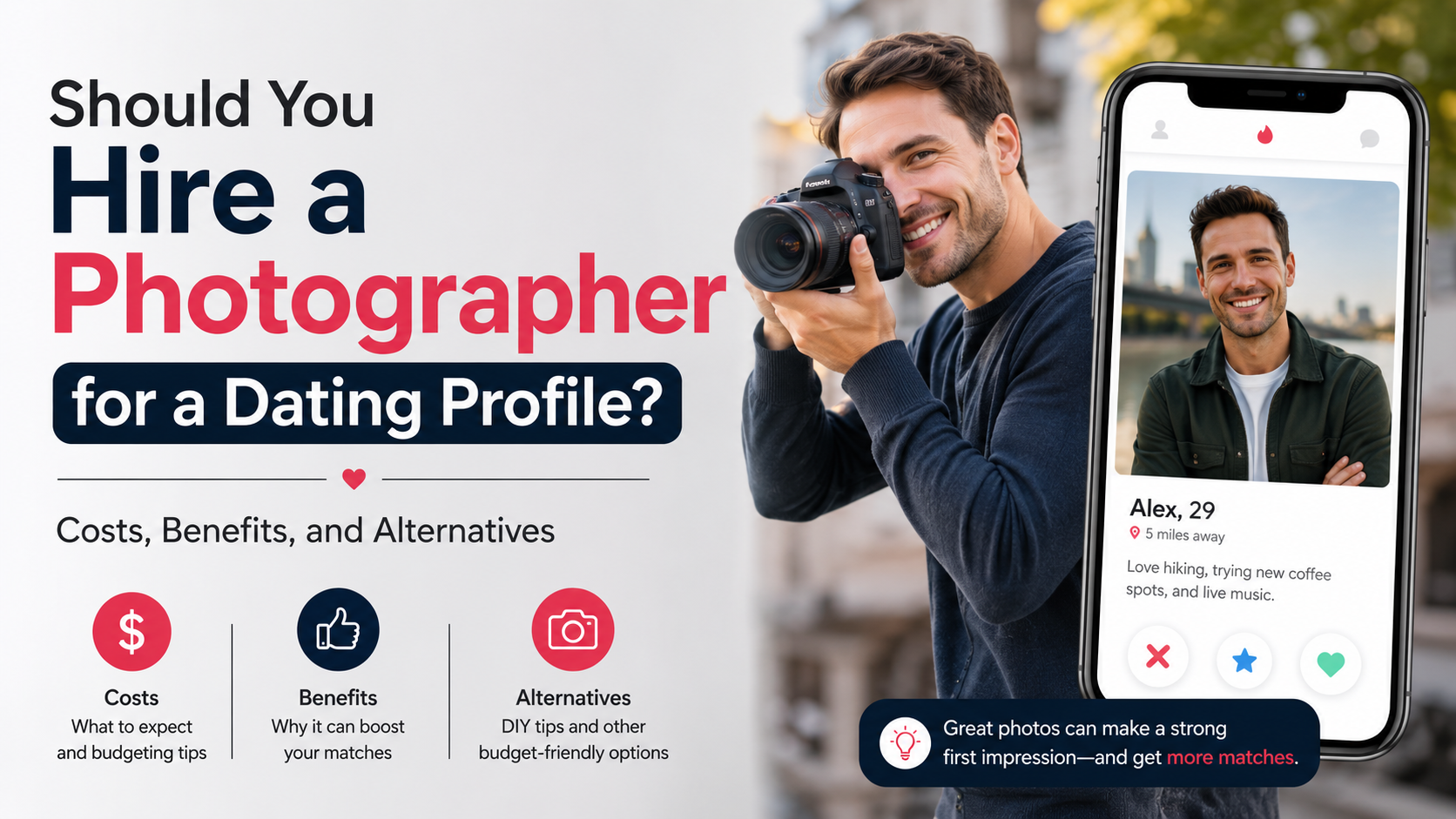 Should You Hire a Photographer for a Dating Profile? Costs, Benefits, and Alternatives