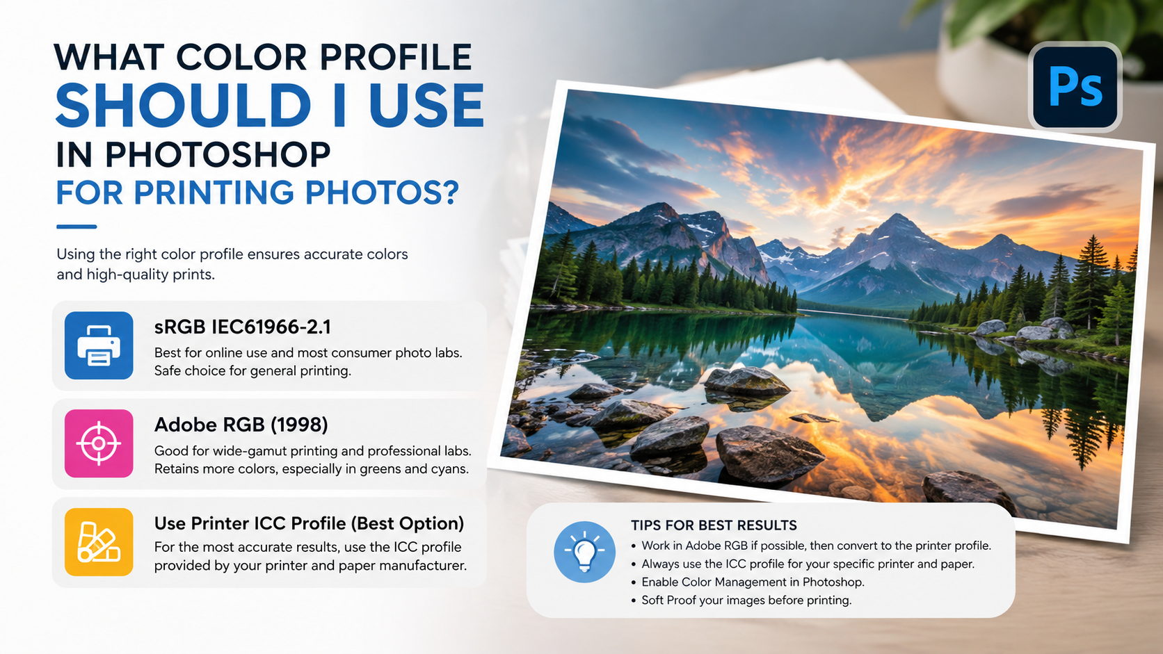 What Color Profile Should I Use in Photoshop for Printing Photos?