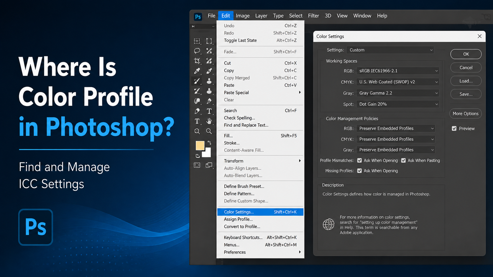 Where Is Color Profile in Photoshop? Find and Manage ICC Settings