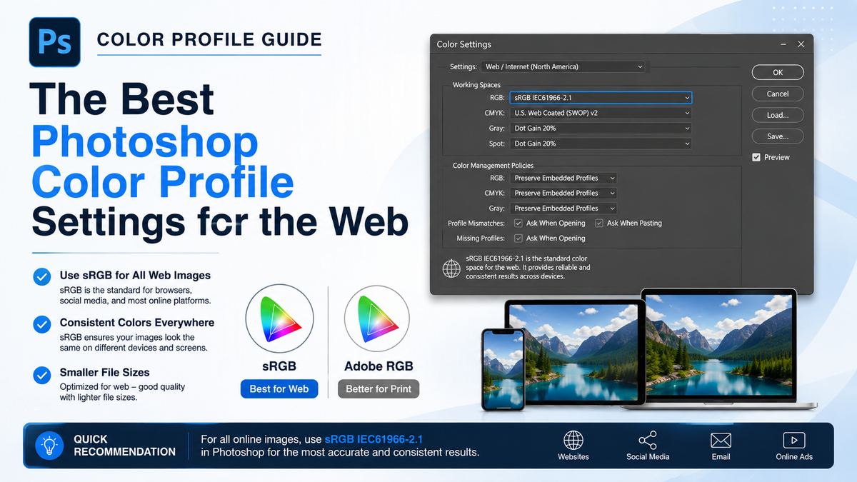 The Best Photoshop Color Profile Settings for the Web