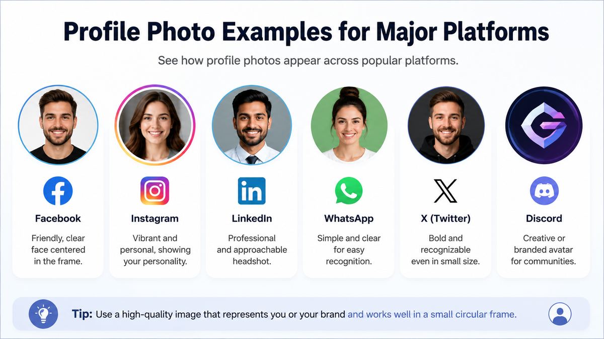 Profile Photo Examples for Major Platforms