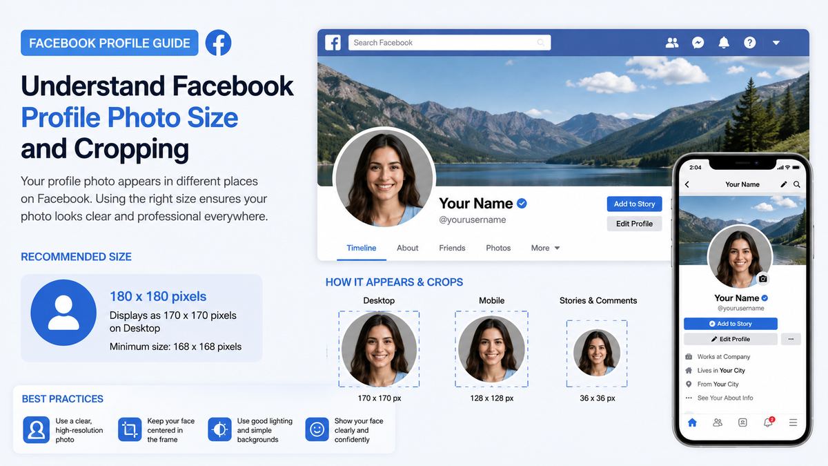 Understand Facebook Profile Photo Size and Cropping